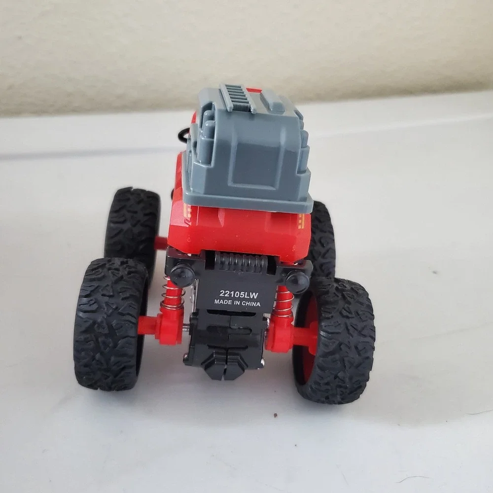 Red Monster Truck Fire Engine Toy with Suspension 22105LW Rescue Vehicle